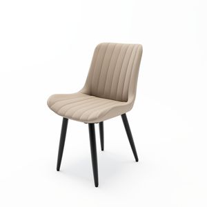 Set di 2 Sedie da Pranzo Moderne Senza Braccioli in Ecopelle PU con Cuscini Spessi e Gambe in Metallo, Sedie Laterali per Cucina e Sala da Pranzo - Product Image 4