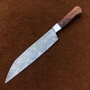 Handmade Damascus Chef Knife Professional <b>Kitchen</b> Cooking Knife Wooden Handle Culinary Blade custom logo/private <b>label</b> Wholesale - Product Image 6