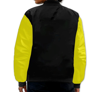 Chaqueta Bomber de Satén Personalizada con Logotipo Griego para Mujer, Chaqueta Universitaria con Cremallera y Logotipo Bordado, Abrigo Personalizado para Hermandades Griegas OEM - Product Image 3