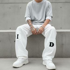 Jeans en denim vintage coupe droite pour homme, marque personnalisée, haute qualité, style décontracté, vente en gros - Product Image 5