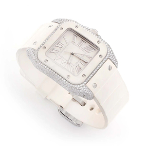 Reloj Iced Out de Moissanita con Diamantes VVS, Acabado Espejo, Acero Inoxidable, Cuarzo, para Hombre, Correa de 20mm, Lujo, Moda, Esfera de Cristal - Product Image 3