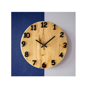 Meilleure horloge murale en bois, design circulaire simple motif arbre, décoration créative, mouvement à quartz à aiguilles pour salon, produit fait main - Product Image 3