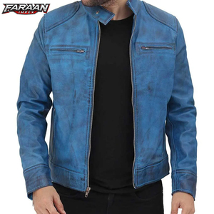 Chaqueta de cuero de diseño de moda para hombre, nueva llegada, chaqueta de cuero PU para hombre, chaqueta de cuero vacuno de primera calidad - Product Image 1