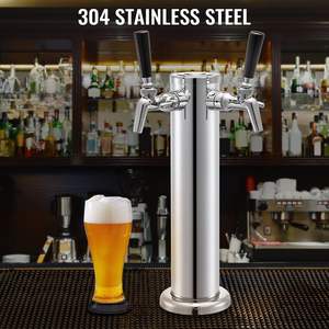 Grifo de latón doble ajustable Columna de 3 "de diámetro Barra para el hogar Dispensador de cerveza Kit de Torre Llave Mango negro Kegerator - Product Image 2