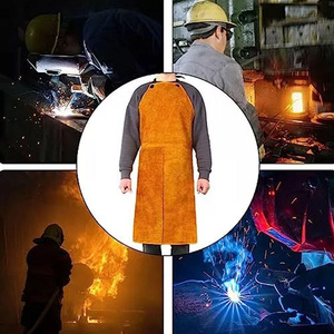 New Design Plain Sleeveless Cowhide Split <b>Leather</b> Welding <b>Apron</b> Heat Spark Resistant High Performance Flame Retardant Custom - Product Image 5