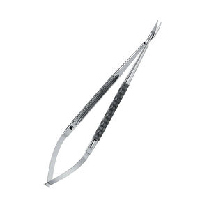 Tijeras de microresorte de acero inoxidable duradero con acabado mate y mango estampado, instrumento oftálmico de precisión para cirugía ocular, médico - Product Image 2