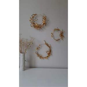 Best selling Handmade Metal Floral <b>Wreath</b> Round Wall Hanging Vintage Style Indoor Christmas Decoration Home decor - Product Image 2