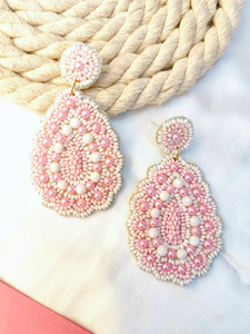 ต่างหูแฟชั่นใหม่ประดับลูกปัดโลหะผสมสังกะสี งานปักมือ สีตามสั่ง แบรนด์ FAIZA CRAFT สำหรับผู้หญิงและเด็กผู้หญิง-เหมาะสำหรับงานปาร์ตี้และเป็นของขวัญ - Product Image 4