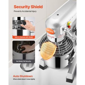 Impastatrice Commerciale 20Qt 750W, 3 Velocità Regolabili 105-180-408 RPM, Ciotola in Acciaio Inox Resistente, Garanzia di Soddisfazione al 100% - Product Image 6