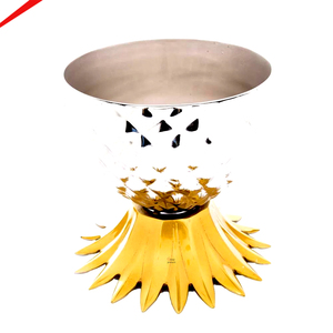 ถังแช่ไวน์สแตนเลสสตีลลายสับปะรดสุดหรู สีทอง สำหรับงานปาร์ตี้ - Product Image 1