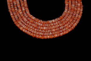 High Quality 5-5.5 mm Carnelian Smooth <b>Heishi</b> Square Gemstone Beads - Product Image 3