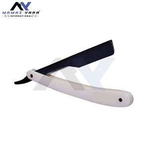 Men Barber Shaving Razor Salon <b>Plastic</b> Handle Folding Straight Shaving Razor Smooth Beard Hair Removal Grooming - Product Image 6