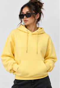 Sudadera con capucha corta para mujer |   Sudadera Corta con Mochila Integrada y Logotipo Frontal |   Sudadera de Forro Polar Personalizada Estilo Urbano - Product Image 4