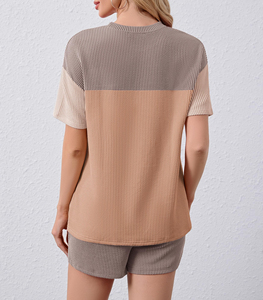 Women's Spring Summer 2-Piece <b>Set</b> Solid Color Sleeveless Casual <b>Shorts</b> & <b>Top</b> Eco-Friendly Breathable Spandex/Polyester - Product Image 3