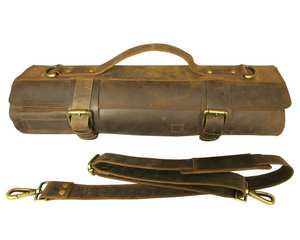 Sac à couteaux de chef en cuir de luxe professionnel avec protection anti-odeur, étui de voyage multifonctionnel LSKR-0007 - Product Image 6