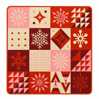 Tapis de Mahjong Pliable Flocon de Neige de Noël Personnalisé en Gros 33x33 Pouces en Néoprène Premium Antidérapant pour Table de Poker, Ensemble Cadeau OEM