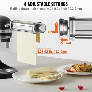 Accessorio per Pasta per Impastatrice KitchenAid, Set di Rulli e Tagliapasta in Acciaio Inox con Rullo per Fogli di Pasta e Parti per Mixer Alimentare - Product Image 3