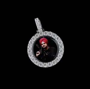 Pendentif Hip Hop de Luxe en Argent Sterling 925 Moissanite Sertie de Pierres, avec Photo Personnalisée, Bijou Unisexe pour Fêtes, Style Indien Unique - Product Image 1