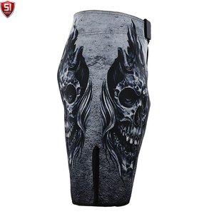 SI <b>Men's</b> MMA Fight <b>Shorts</b> Skull Pattern Printed Quick Dry Polyester Mid Waist Drawstring Closure <b>Smart</b> Casual Sporty <b>Shorts</b> - Product Image 4