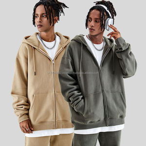 Fabricantes de ropa, sudaderas con capucha de algodón de alta calidad con cremallera completa, Sudadera con capucha de felpa en blanco liso, sudaderas con capucha con cremallera completa para hombres - Product Image 1