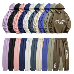 Unisex Tracksuit Custom Sweatsuit Jogger Set Private Label Blank Track Jogging Sweat Suit Women Sweatpants and <b>Hoodie</b> Set - Product Image 2
