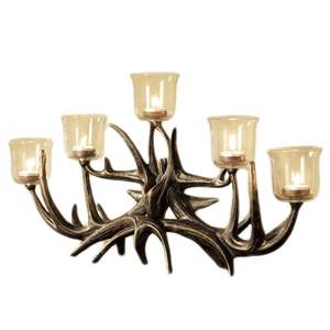 Candélabre style bois de cerf avec cinq porte-bougies pour la décoration de la maison - Product Image 4