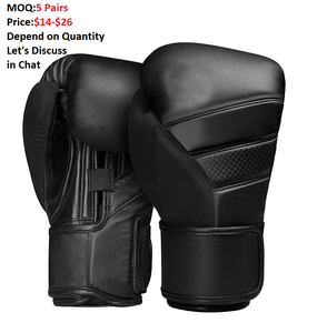 Professional Classic Leather Boxing <b>Gloves</b> Hand <b>Grips</b> Full Finger Design Adjustable Wrist Strap Custom Logo Option-12/14 16oz - Product Image 1