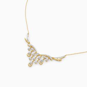 Collar Clásico Unisex de Oro Sólido de 14K con Diamantes Naturales de Corte Pera Intenso y Elegante, Chapado en Oro de 18K, Estilo Vintage - Product Image 4