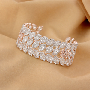 Arin สร้อยข้อมือเพชรแบบเต็มตัวสีโรสโกลด์สไตล์วินเทจของผู้หญิงหรูหรา - Product Image 2