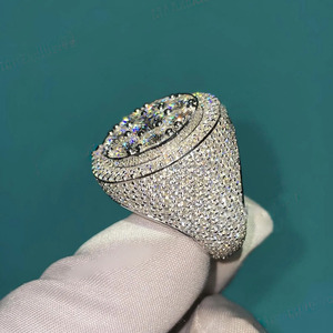 Anillo de campeón personalizado de plata de ley 925, anillo de compromiso, boda o aniversario para hombre, estilo hip hop, chapado en rodio. - Product Image 5