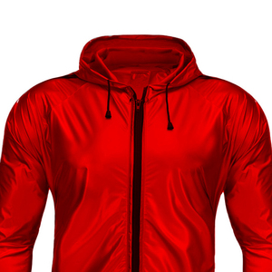 Ensemble de survêtement de sauna pour homme, 2 pièces, veste à capuche et pantalon, léger, pour entraînement, fitness, course à pied, sport - Product Image 6