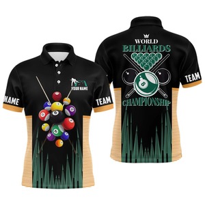 Camiseta de Billar para Hombre, Manga Corta, Sólida, de Secado Rápido, Poliéster/Algodón, Tejido de Punto, Diseño Deportivo Informal, Logotipo Personalizado en la Parte Delantera, OEM - Product Image 4