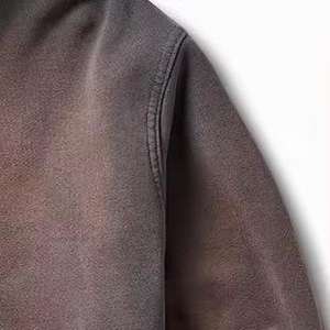 Sudadera con Capucha Personalizada 100% Algodón 400 Gsm para Hombre, Estilo Denim Lavado al Ácido, Oversize, con Cierre y Diseño Desgastado - Product Image 5