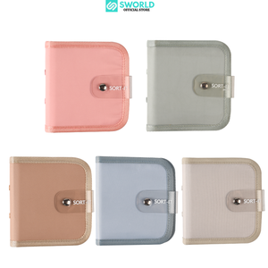 ซองใส่บัตรและรูปภาพพกพา SWORLD Sort-It ขนาด 7 นิ้ว พร้อมตัวล็อคแบบกด สีชมพูอ่อน 5 ช่อง จากโรงงานเย็บผ้า - Product Image 1