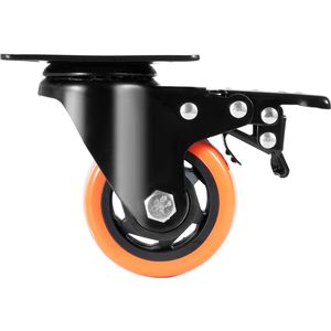 Set di 4 Ruote Girevoli per Carichi Pesanti, Capacità 250 Libbre, 3 Pollici, Silenziose, con Blocco di Sicurezza A/B, Ruote in PVC, Materiale PU 2 Pollici - Product Image 3