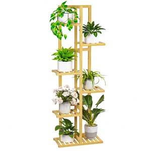 Bamboo Plant Stand 5-Shelf Eco-Certified Tall <b>Planter</b> Organizer Wholesale - Product Image 1