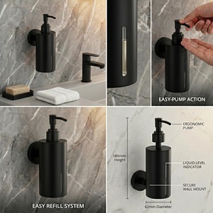 Distributeur de savon mural moderne en acier inoxydable, pompe à savon en métal - Product Image 5