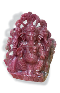 Rodonita natural Ganesh Piedra preciosa Ganesha Entrada Estatua Ganesh Escultura Tamaño grande Ganesha Regalo de inauguración de la casa Decoración para el hogar - Product Image 2