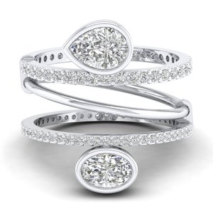 Bagues de promesse de mariage en or massif 14 carats avec diamants HPHT CVD cultivés en laboratoire pour femmes, certifiées IGI, bijoux fins, prix de gros REYES - Product Image 5