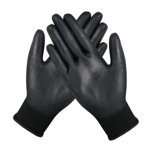 Gants de musculation en néoprène noir avec revêtement FR, demi-doigts, fermeture à lacets, unisexe - Product Image 1