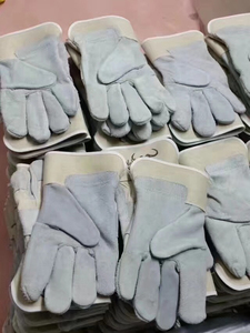 Guantes de seguridad de cuero vacuno serraje para trabajo, guantes de cuero vacuno serraje de alta resistencia, guantes de trabajo. - Product Image 4