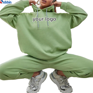 Conjunto Deportivo Personalizado para Mujer, Sudadera con Capucha Verde Sólido, Pantalones Largos Holgados con Bolsillos Laterales, Ropa de Otoño - Product Image 6