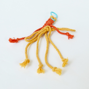 Colgante de Borla de Macramé de Algodón Resistente Hecho a Mano, Llavero Boho con Flecos Trenzados, Accesorio Estético para Mochila y Bolso, Naranja - Product Image 3