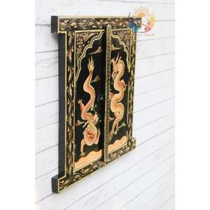 Decoración de pared artística pintada a mano hermosa ventana de madera Drogon - Product Image 4