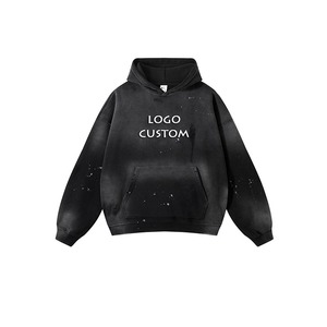 Sweat à capuche personnalisé avec logo, coupe oversize à épaules tombantes et coupe carrée, fournisseur, faible MOQ, 100% coton et polyester, options d'impression, broderie et lavage - Product Image 5