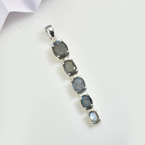 Handmade Labradorite Gemstones Pendant 925 Sterling <b>Silver</b> Pendant Natural Stone High Quality Classic Jewelry Women's <b>Necklace</b> - Product Image 1