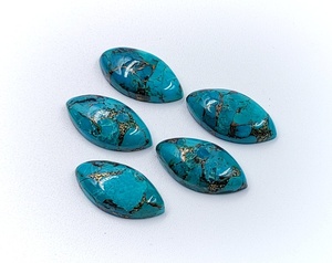 พลอยเทอร์ควอยซ์สีน้ำเงินคุณภาพ AAA รูปทรงมาร์คีส์ ขนาด 18*9 มม. พลอยธรรมชาติ 100% สำหรับทำเครื่องประดับ ราคาขายส่ง - Product Image 2