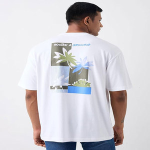 Camiseta Blanca de Manga Corta para Hombre, Cuello Redondo, Corte Regular, Algodón Jersey, Estilo Casual, Transpirable, con Logotipo Estampado en la Parte Delantera - Product Image 2