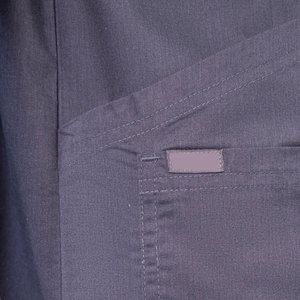 Men Gray V-Neck Short Sleeve <b>Scrub</b> <b>Top</b> With Pocket Cotton Polyester Woven Hospital Uniform Set Pants Included - Product Image 6