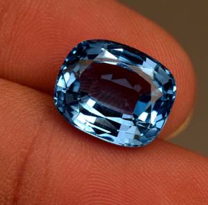 Topacio Azul Natural, Corte Cojín, Facetado, Gema Suelta para Anillo, Piedra de Joyería Premium - Product Image 2